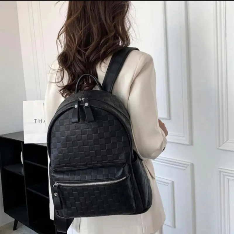 Balo Da Đi Học Thời Trang Nam Nữ Cặp Da Pu Cao Cấp Đi Học Ulzzang Balo Đựng Laptop 14 Inh - BL14 Bag Nhung Đeo Vai 5