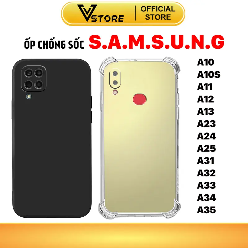 ốp lưng dành cho samsung a10 a11 a12 a13 a23 a24 a25 a31 a32 a33 a34 a35 a10s 4g 5g a05 a05s dẻo trong suốt silicon tpu chống sốc viền cạnh vuông bảo vệ đt Vstore ốp phôi 0