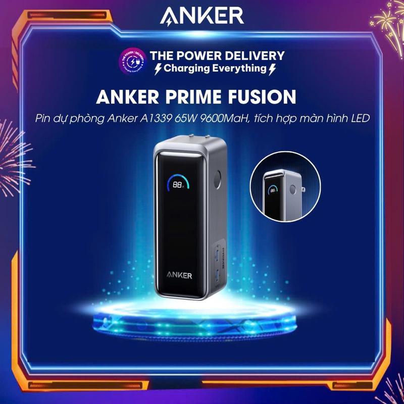 Pin dự phòng Anker Prime Power Bank A1339 9600mAh 65W, Sạc Nhanh 3in1, Màn Hình LED, Phiên Bản 2024