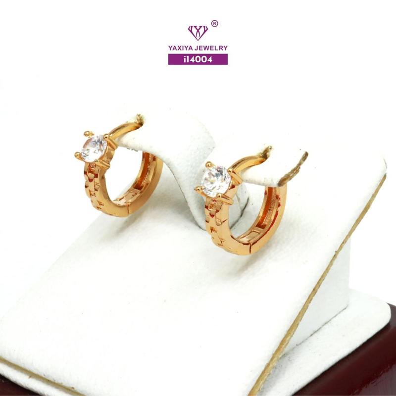 Product Introduction of Yaxiya Anting Jepit / Klip Wanita Mata Satu Simpel Perhiasan Aksesoris 764 4