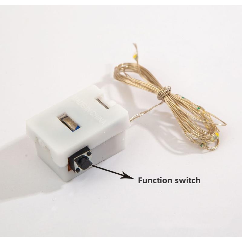 Product Introduction of Cross-Border Hot-Selling Christmas Decoration Lights Gift Box Cake Decoration Copper Wire Lights LED Battery Box Copper Wire String Lights Battery Powered LED Copper Wire Light String 7