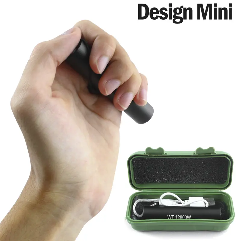 Suksestech Senter Mini Charger Free Box Free Kabel USB Portable Multifungsi Rechargeable Berbahan Aluminium-Senter-517 5