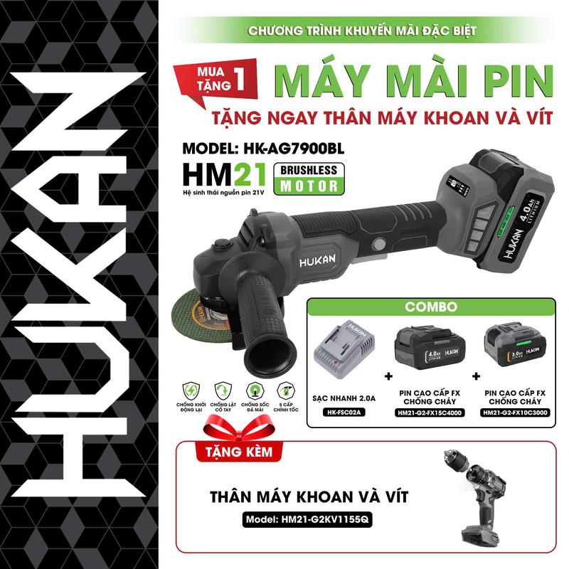Thân Máy Mài Pin Hukan HM21-AG7900BL - MÁY XÂY DỰNG HỒNG NHIÊN - mài pin, mài góc, mài