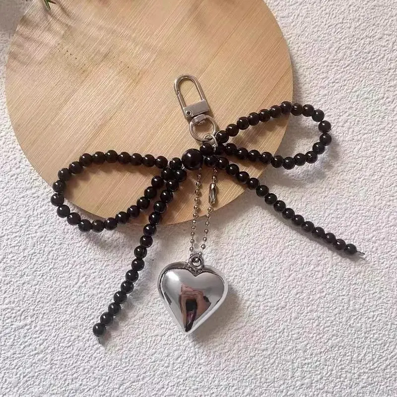 Mặt Dây Chuyền Trái Tim, Thiết Kế Thắt Nơ Đơn Giản, Quyến Rũ Túi, Mặt Dây Chuyền Túi, Phụ Kiện Túi 3