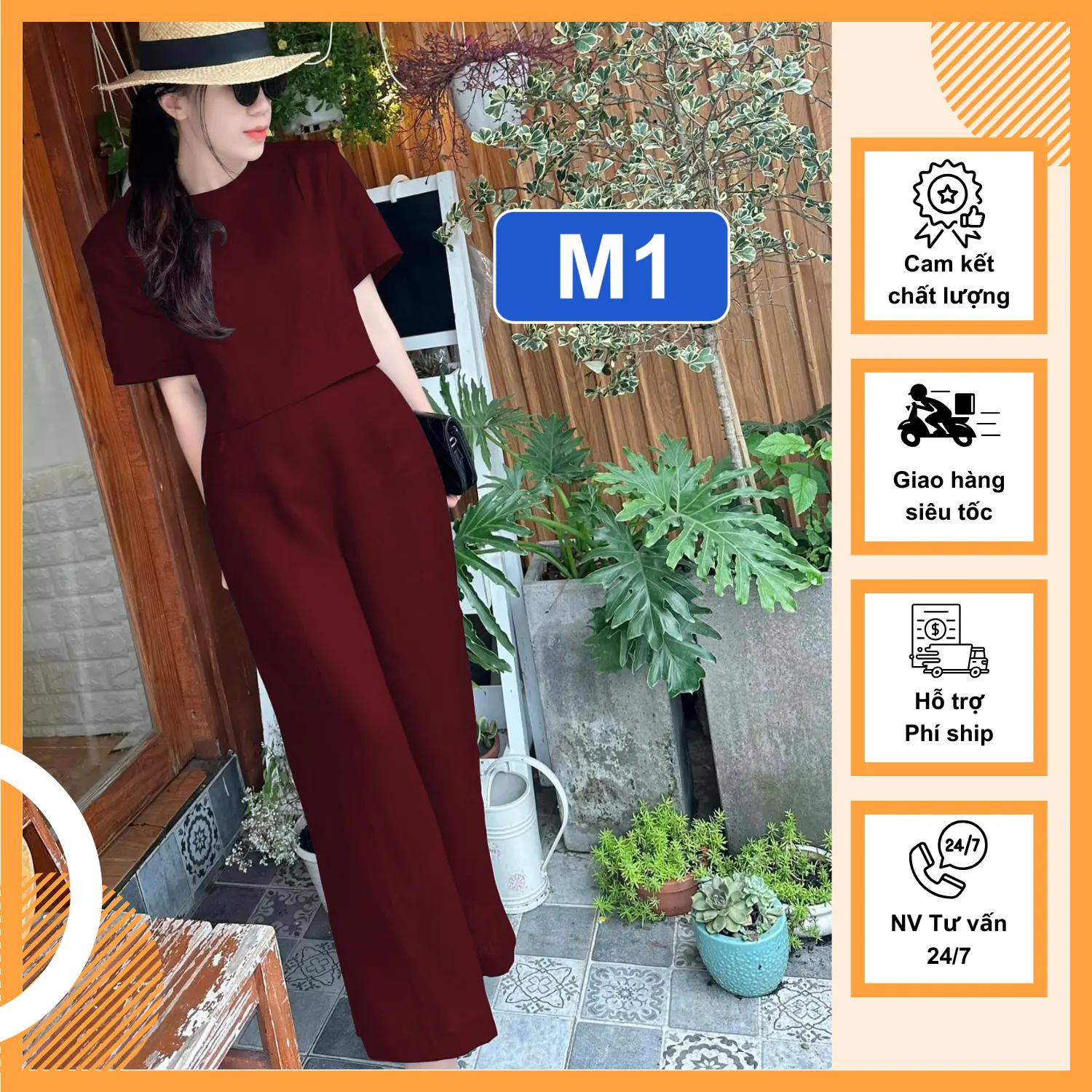 Set đồ nữ Thu Sang, Set đồ mặc tết áo cổ tròn tay ngắn, Set đồ nữ quần dài ống suông lưng thun phía sau chất liệu đũi tơ xước cao cấp Top Women Jacket Ong