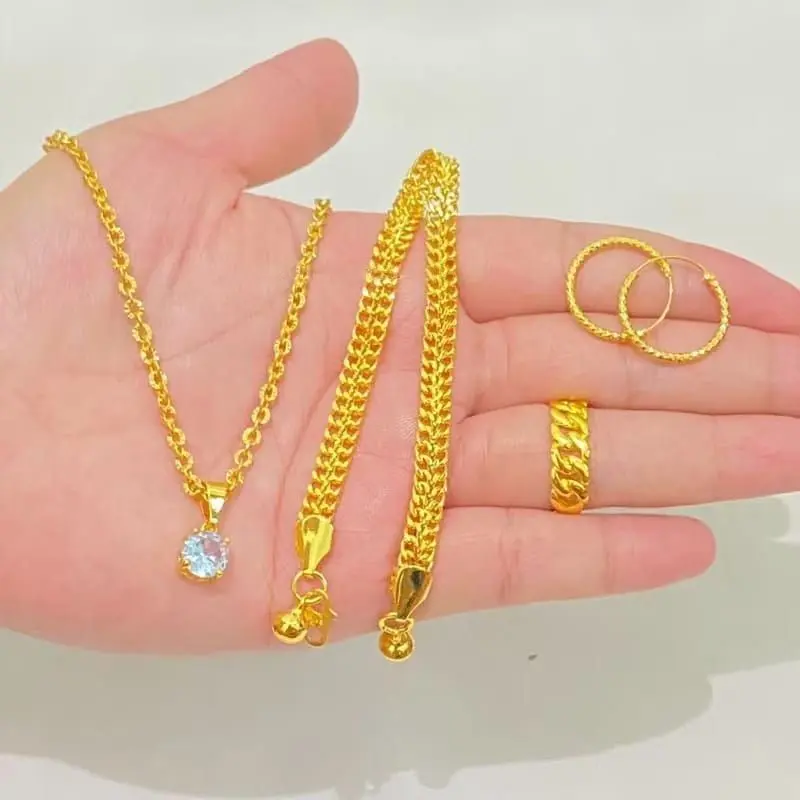 PERHIASAN WANITA SET PERHIASAN KELABANG GOLD TITANIUM WANITA DEWASA 24K TERLARIS fashion terlaris