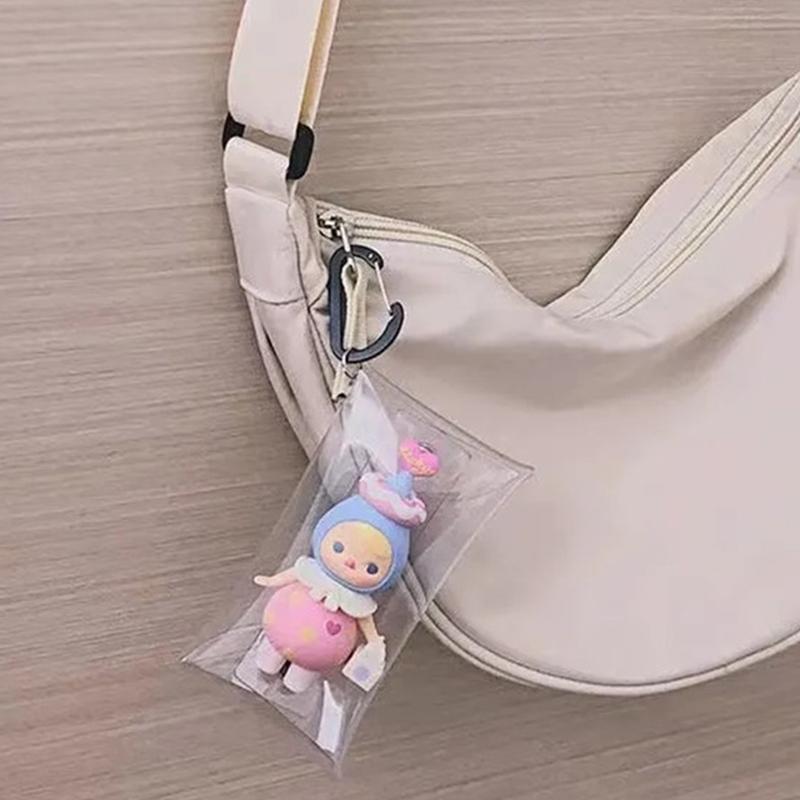 Product Introduction of [QQQ]Mini Anime Doll Display Bag Transparent Coin Purse Keychain Pendant Square Pouch Organizer Key Lipstick Earphone Storage Bag 25