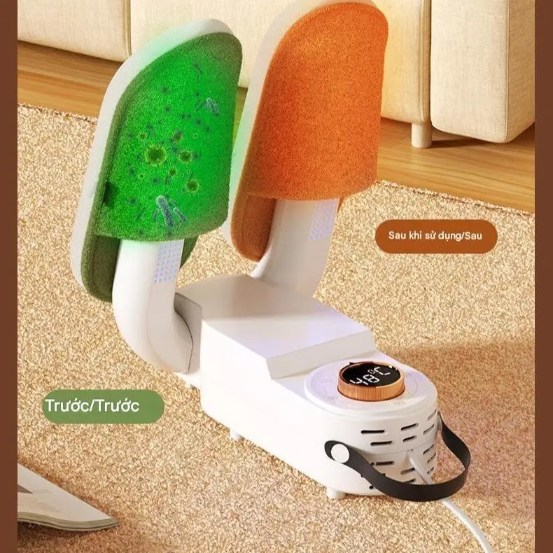 Máy sấy giày UV gấp gọn di động có hẹn giờ tự động, làm nóng và sấy khô nhanh, kiểm soát nhiệt độ thông minh, phòng khách tại nhà - phù hợp với mọi loại giày dép và tất khử trùng bằng ozone   giay maysay hút ẩm áo quần