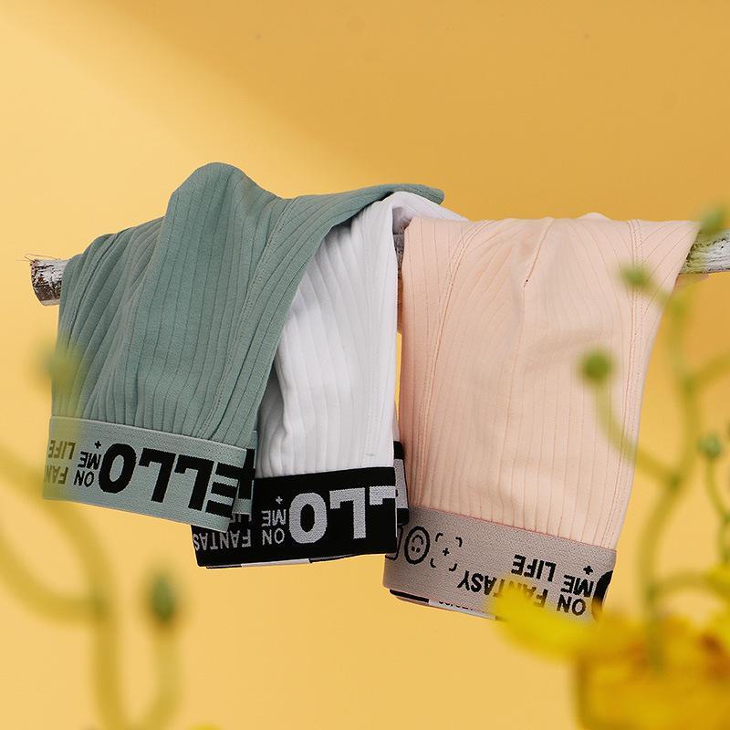 Product Introduction of Selling Solid Color Men's Underwear Youth Cotton Breathable Mid Waist Trendy Comfortable Minimal Traceless Quick-Drying 3065-PJ 9
