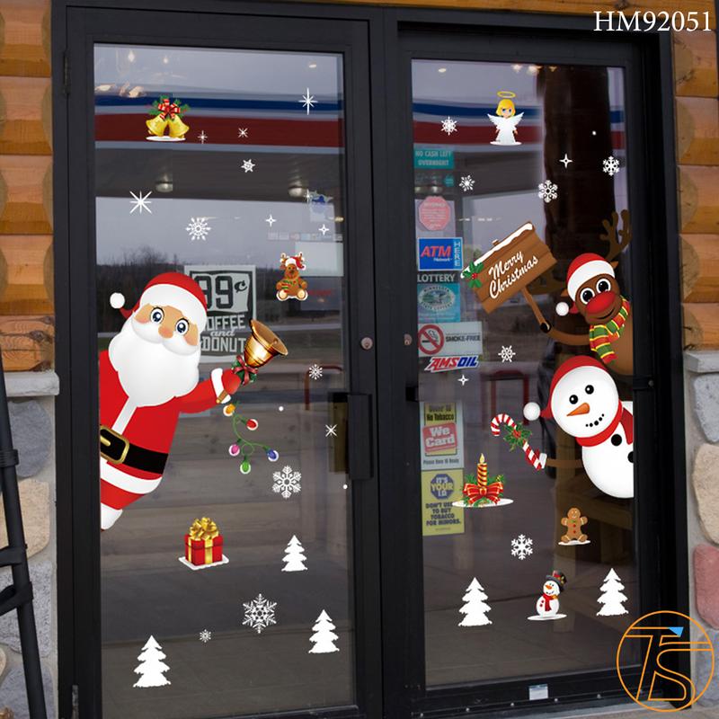 Decal Dán Trang Trí Noel Cửa Kính Lối Vào Cửa Sổ Dịp Giáng Sinh Decal Tết 2026