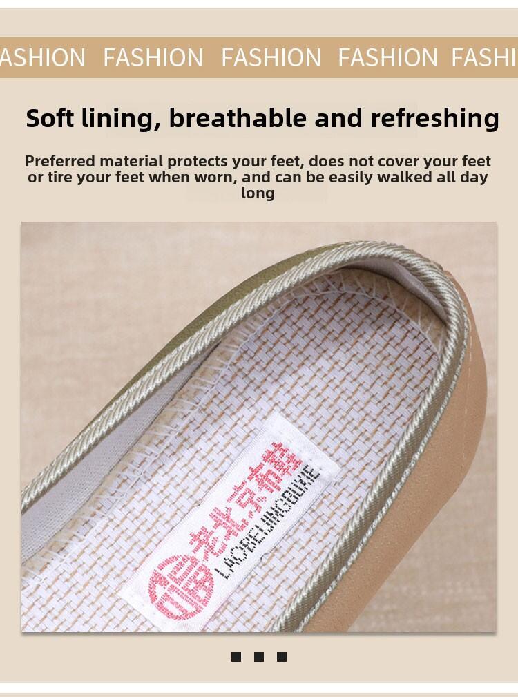 Product Introduction of Spring Autumn Embroidered round Toe Flat Bottom Mom Shoes Retro Style Hanfu Women's Flats Beijing Old School Cloth Shoes 7