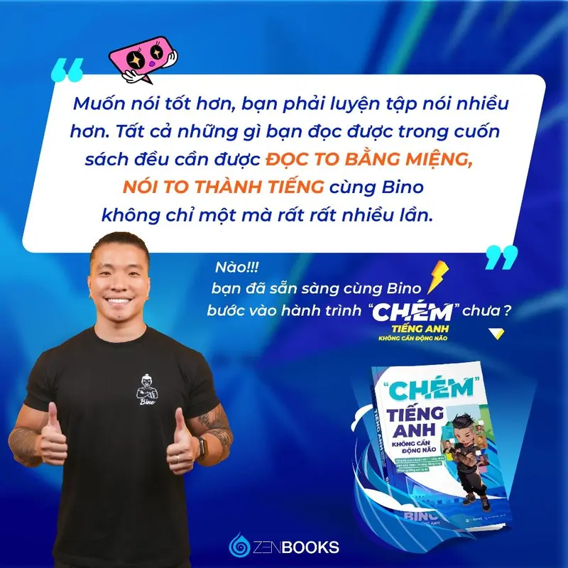 Sách - Chém Tiếng Anh Không Cần Động Não - Bino - Saigon Books - TOP 100 2