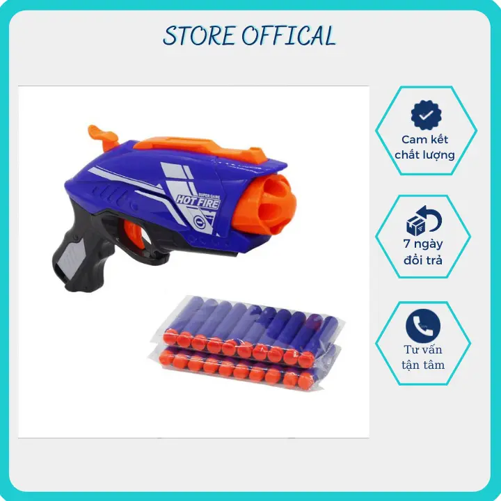 Đồ chơi kiểu Nerf-Đồ chơi phóng xốp liên thanh cho trẻ Tặng Pin và 20 que xốp Toy 7