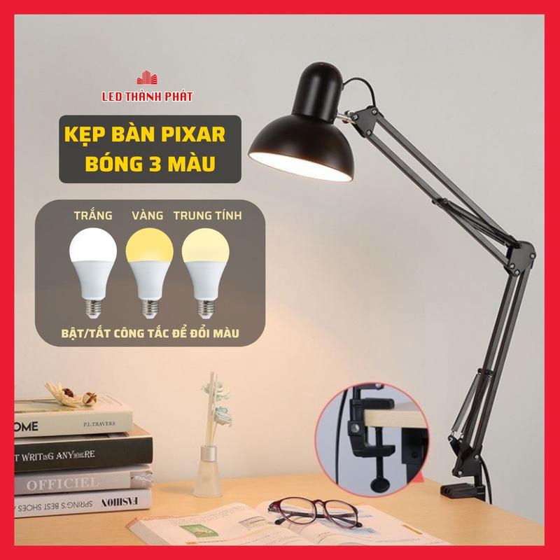 Đèn kẹp bàn học PIXAR CLIP MT800 đọc sách, làm việc, hiện đại bóng LED 3 chế độ sáng bảo vệ thị lực