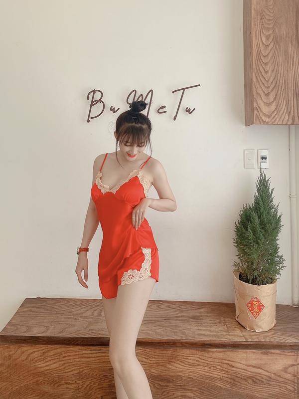 Đồ Bộ Hisexy Mặc Ở Nhà Lụa Satin Có Mút Ngực Dễ Thương MS76