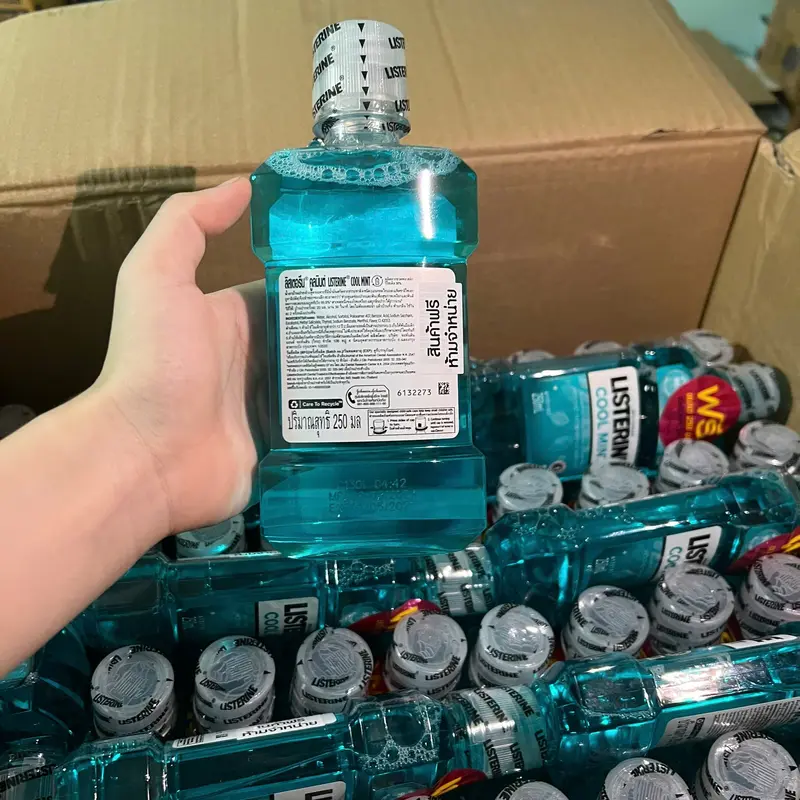 Combo 3 Chai Nước Súc Miệng Listerine Cool Mint 250ml Thái Lan - Tiêu diệt vi khuẩn, làm sạch răng 4
