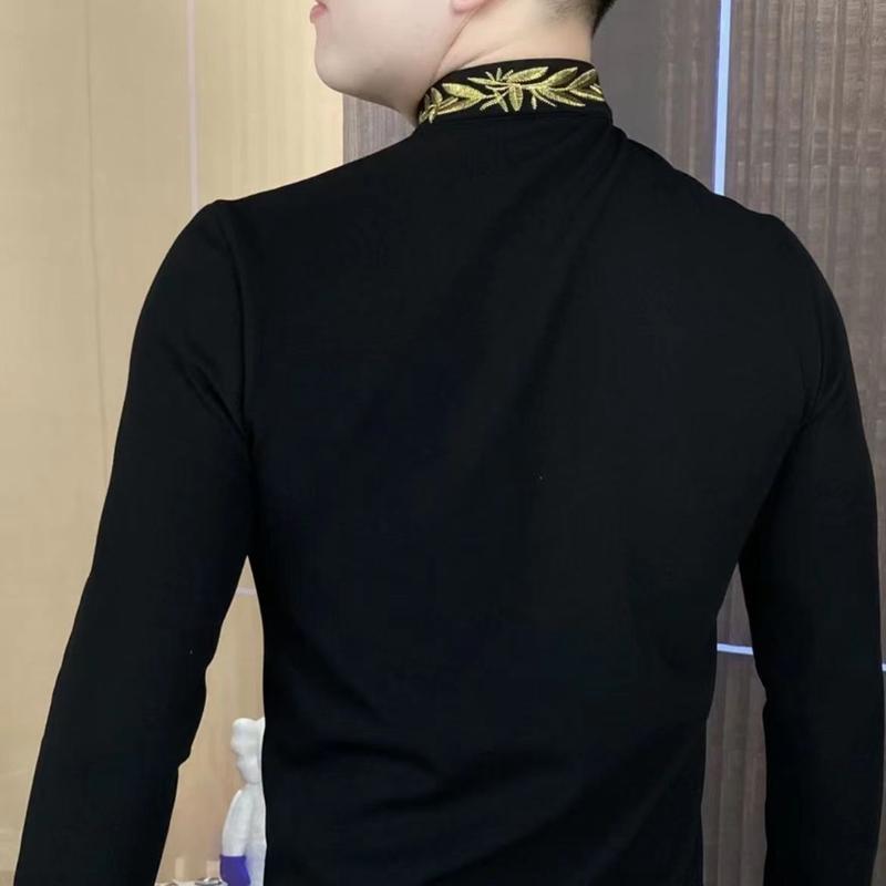 Product Introduction of Musim Bunga dan Musim Luruh Baju Sulaman Kolar Berdiri Kecil Gred Tinggi Gaya Etnik Baju Lengan Panjang Langsing Polo mewah mampu milik Baju Sejuk Bergaya Lelaki 12