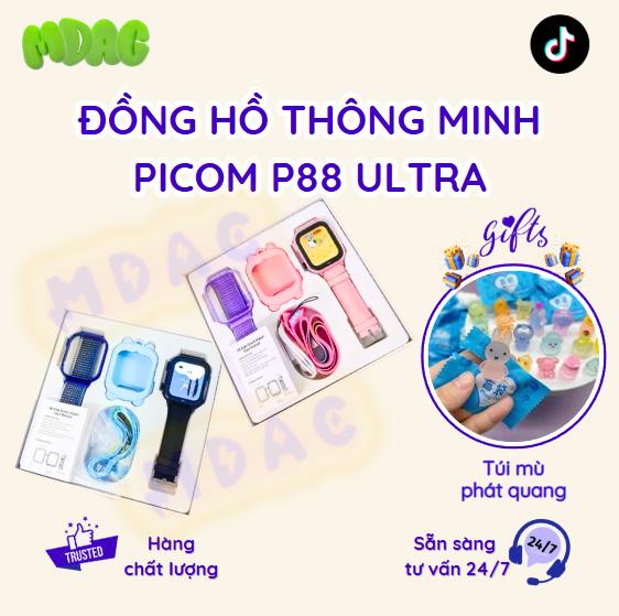 Đồng Hồ PICOM P88 Ultra - Lắp sim nghe gọi, định vị, lướt web, bắt được wifi, tải được ứng dụng