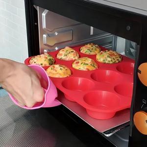 Molde para muffins de silicona, 1 unidad con 12 cavidades, Molde para cupcakes de pan de pudín, Molde para hornear cupcakes antiadherente para cocina en casa y comedor