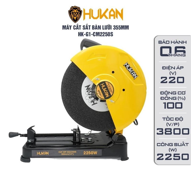 Máy cắt sắt bàn HUKAN HK-G1-CM2250S, Công suất 2250w, Đường kính đĩa 355, Tặng 1 đĩa cắt HK Máy xây dựng