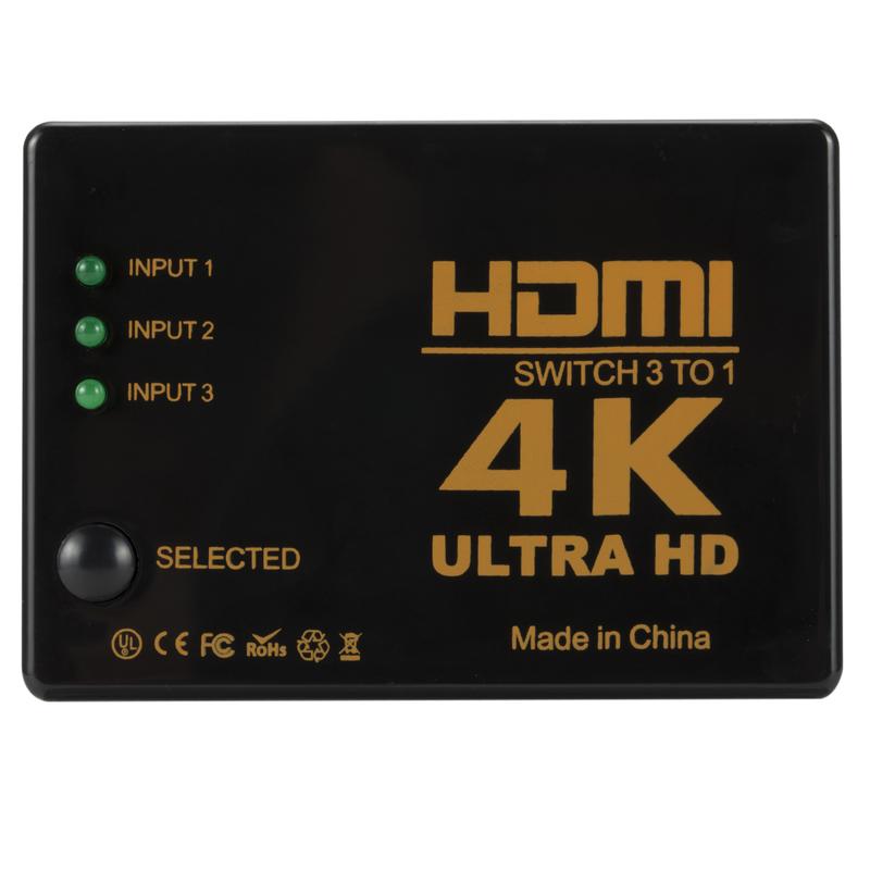 Product Introduction of 3 in 1 out 4K*2K 1080P Switcher HDMI Switch Selector 3x1 Splitter Box Ultra HD for HDTV Xbox PS3 PS4 Multimedia HOT Selling 4