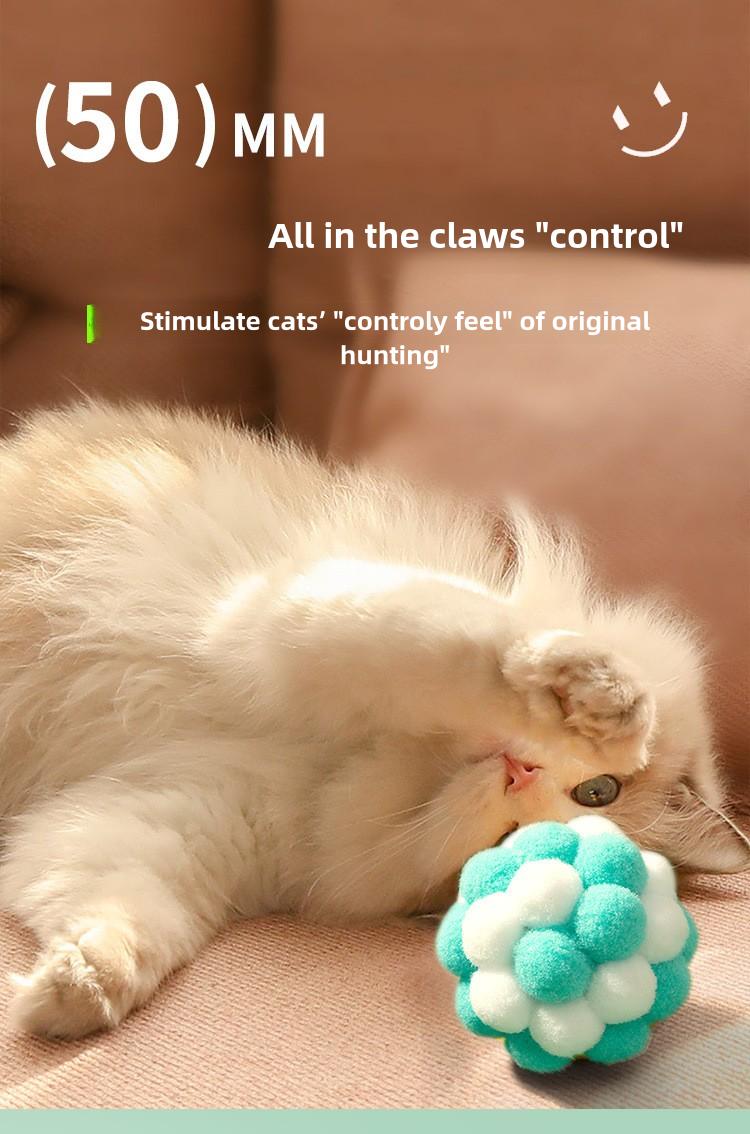 Product Introduction of Cat Toy Ball Teaser Cat Ball Cat Hair Ball Self-Entertainment Silent Ball Plush Ball Pet Toy 6