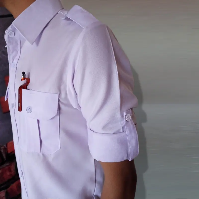 Baju Pria Kemeja Pdl Pdh Lengan Panjang Warna Putih Polos Hem Seragam PNS Guru Tangan bisa di Pendek an Bahan Kain Katun Oxfoard Nyaman Size M L XL XXL Casual Kantong Hitam Merah kemeja Kerah Kantor Formal standard sesuai gambar 1