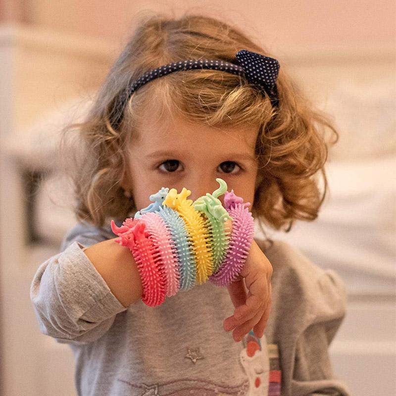 Product Introduction of 5Pcs Fidget Worm Noodle Stretch String Kawaii Unicorn Party Favors For Kids Autism Sensory Toys Juguetes Antiestrés Para 1
