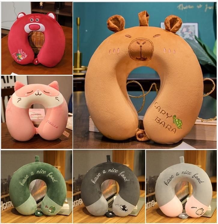   Gối cổ cao su non  Gối cổ ruột cao su non đàn hồi mềm mại ngủ trên xe ô tô đọc sách ngủ trưa trên ghế văn phòng tiện lợi 