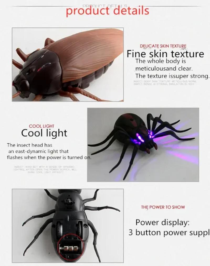 Product Introduction of Infrared Remote Control Cockroach Toy Animal Trick Terrifying Mischief Kids Toys Funny Novelty Gift RC Spider Ant 12