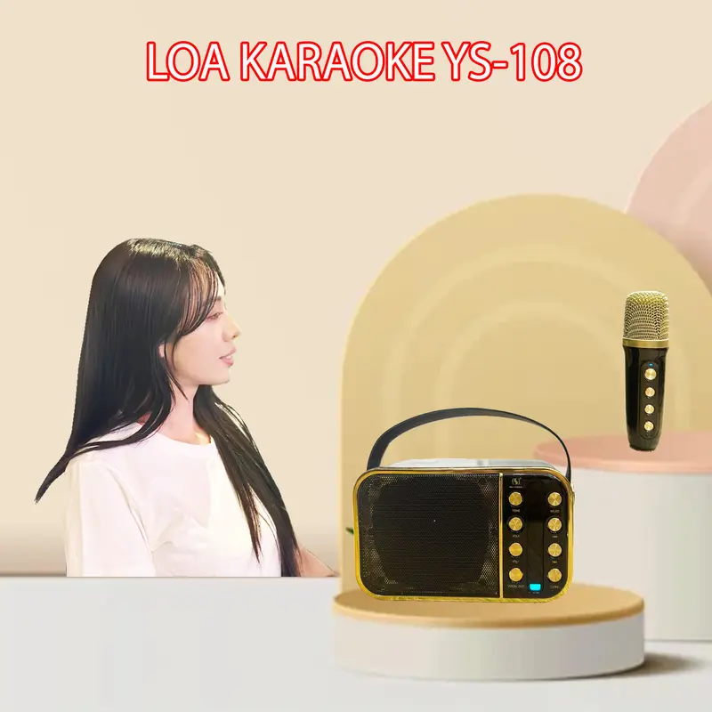 loa karaoke mini kèm 1 micro YS-108 ( màu ngẩu nhiên ) 0
