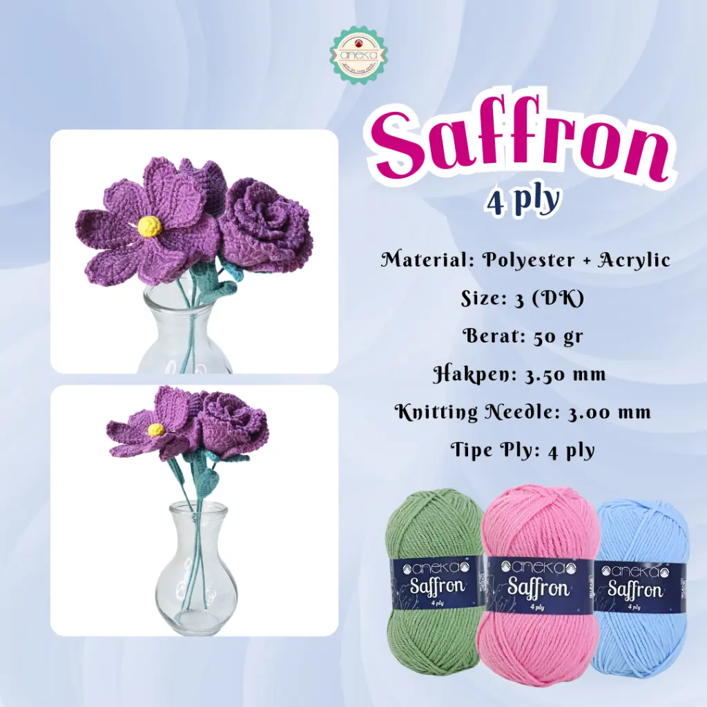 KATALOG - Benang Rajut Saffron 4 Ply / Crochet Knitting Yarn - Part 1