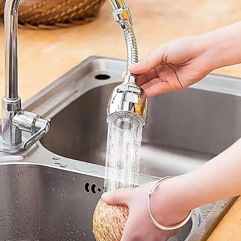 360 Degree Rotate Water Saving Tap Aerator Water Faucet Bubbler Filter Aerator Kitchen Faucet Reach Extender Household Faucet Tap Splash Filter bathroom 4