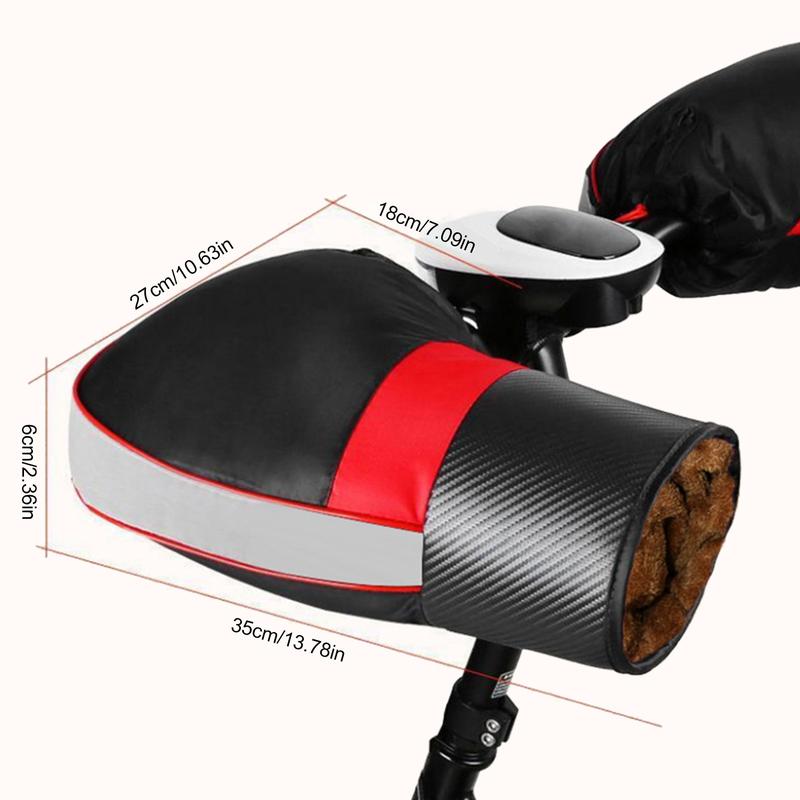 Product Introduction of (OBEEITPL) 1Pair Motorcycle Winter Warmer Gloves Handlebar Muffs Motorcycle Handlebar Cover Winter Battery Bike Windshield Gloves Windproof Warm Handle Thickened Gloves Reflective Strip 21