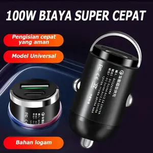 Adaptor pengisi daya mobil, colokan USB, soket ekspansi, pengisian daya super cepat, pengisi daya ponsel universal, aman dan stabil