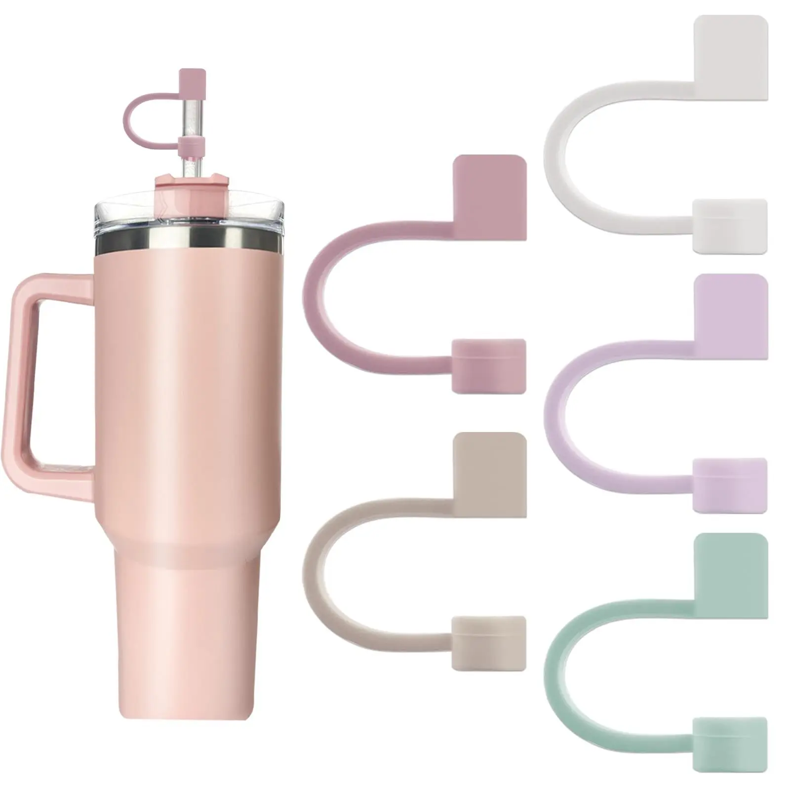 10mm Silicone Straw Sleeve Solid Color Straw Stopper Food Grade Straw Cap Silicone Straw Cap Dust Stopper In Stock