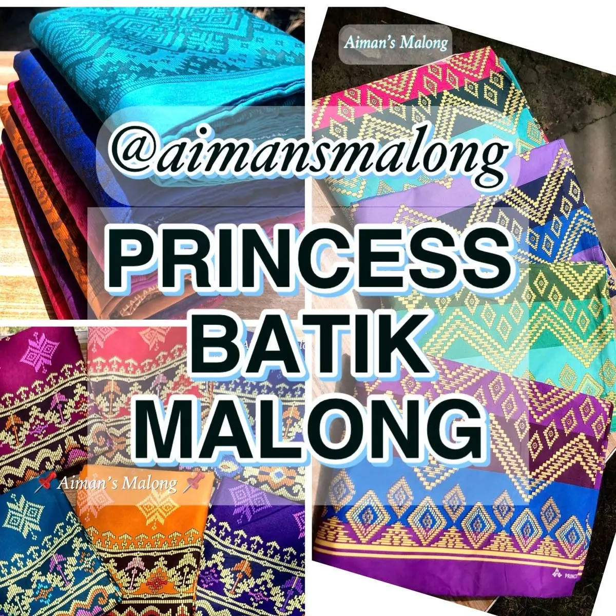 Princess Batik Malong 5ft - Thai Fabric Cotton, 156cm Length x 110cm Width