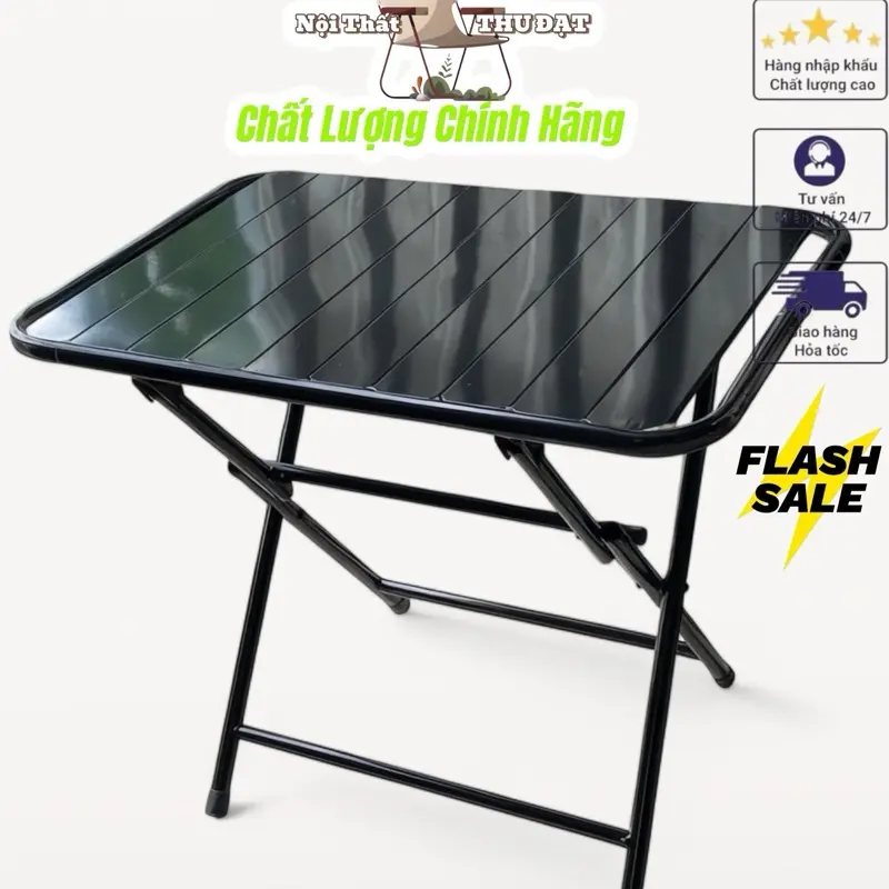 Bàn lá chữ nhật xếp gọn 60x40 sơn tĩnh điện Camping