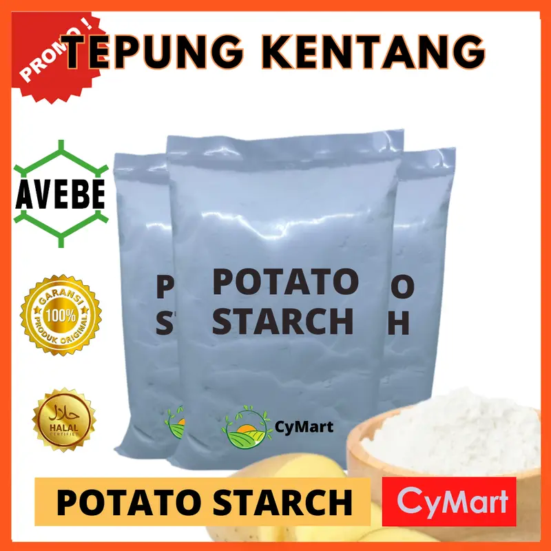 Potato Starch Tepung Kentang Tepung Pati Kentang Avebe Import Holland ( 1Kg ) bahan putih 0