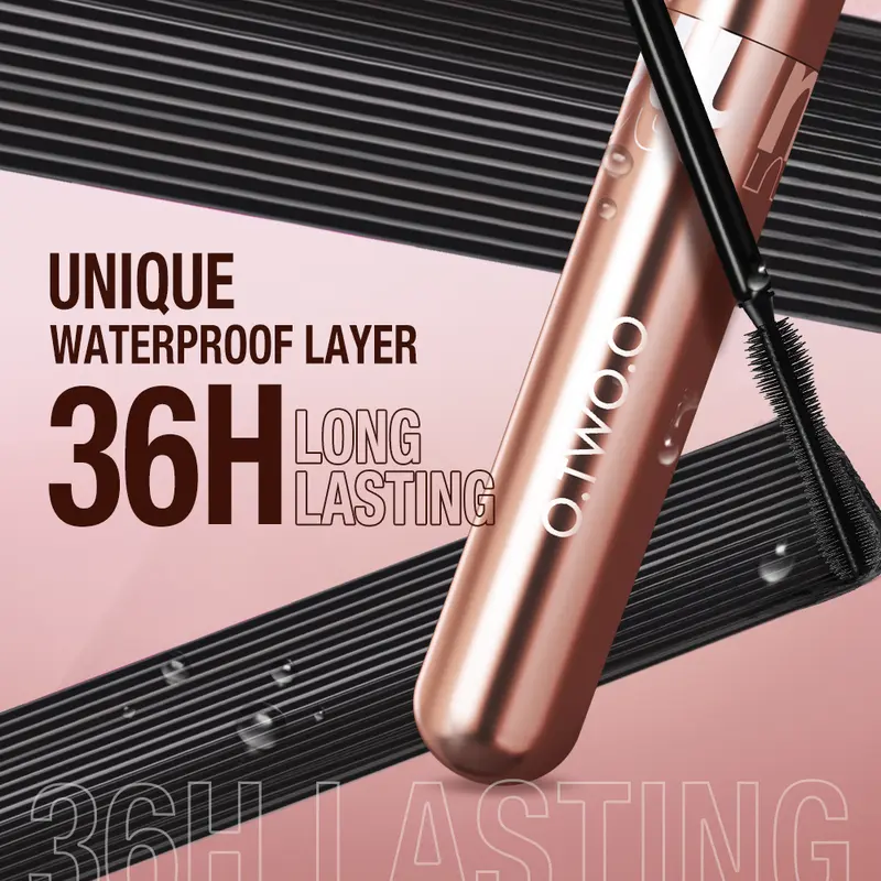 【live Campaign】O.TWO.O Pink Set Mascara & Volume and curling waterproof mascara  Smudge proof, sweat proof, tear proof No caking or sticking 2