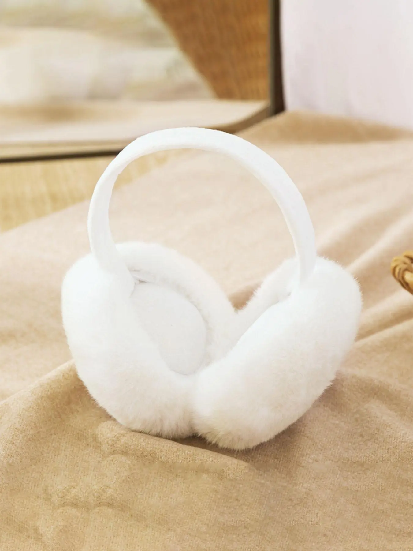 Solid Color Cute Fluffy Earmuffs,  Winter Warm Plush Ear Cover, Fashion Clothing Accessories for Women & Girls