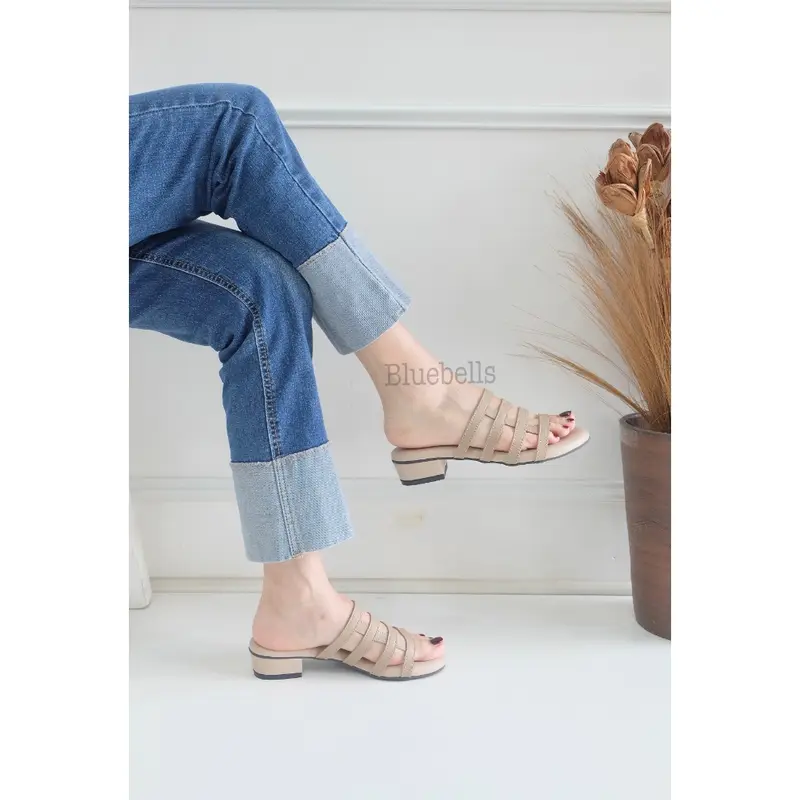 Bluebells RUBY Sendal Slop Wanita Heels 3cm Elegan (Tersedia Size 36-41) 4