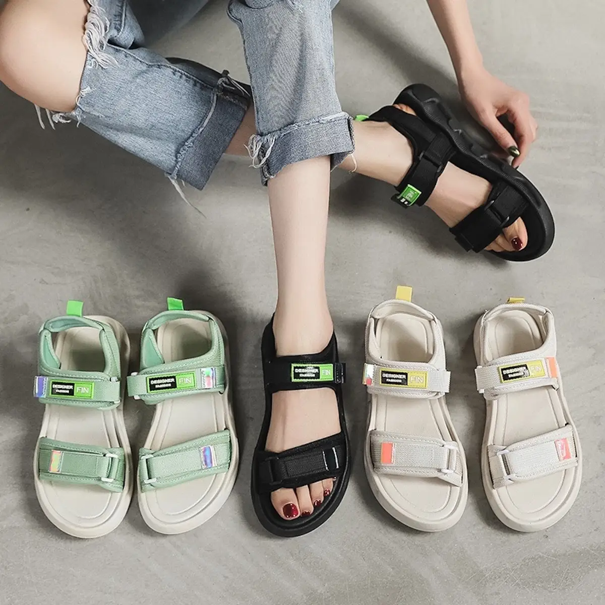 [FREESHIP-HCM] Sandal nữ, dép quai hậu đi học đi làm đế mềm êm chân, xăng đan nữ, sandal học sinh năng động trẻ trung hot trend ( New FIN ) GiàY DéP Cao Su Shoes Đồng Women