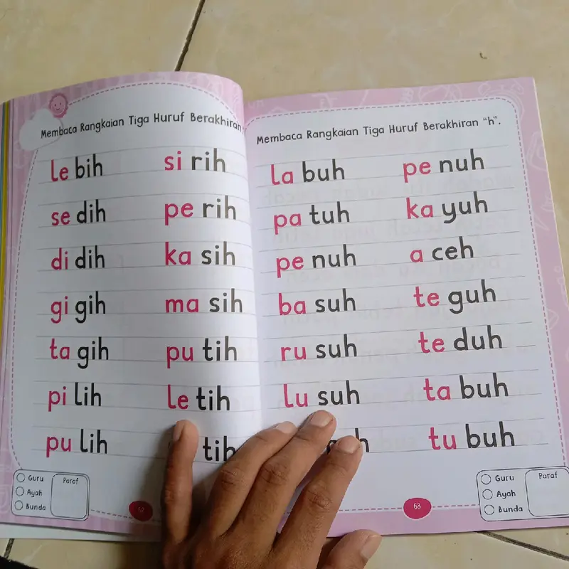 BUKU ANAK TK PAUD BELAJAR MEMBACA, 60 JAM PINTAR BACA TANPA DI EJA 7