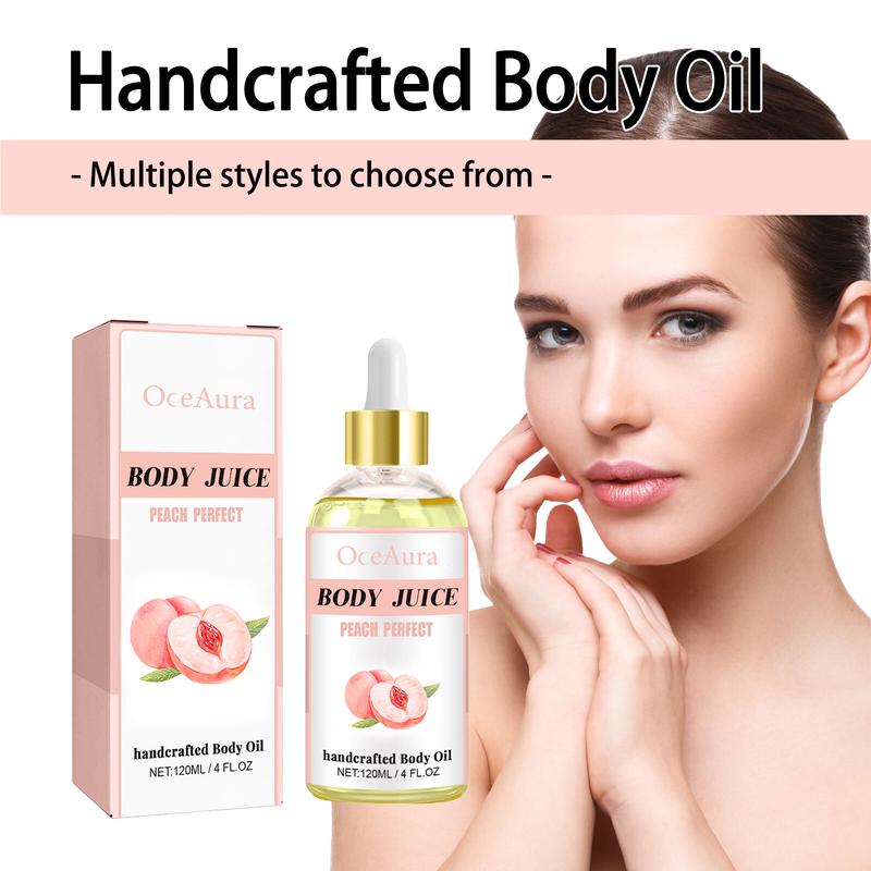 Product Introduction of OceAura Peach Body Care Oil Hydrating Moisturizing Soft Skin Firming Massage Care Body Oil 8