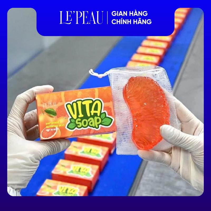 Xà Bông Tắm Trắng Mặt & Body Vita Soap 85g LE'PEAU - Kích Trắng, Tẩy Da Chết, Dưỡng Sáng Da 2