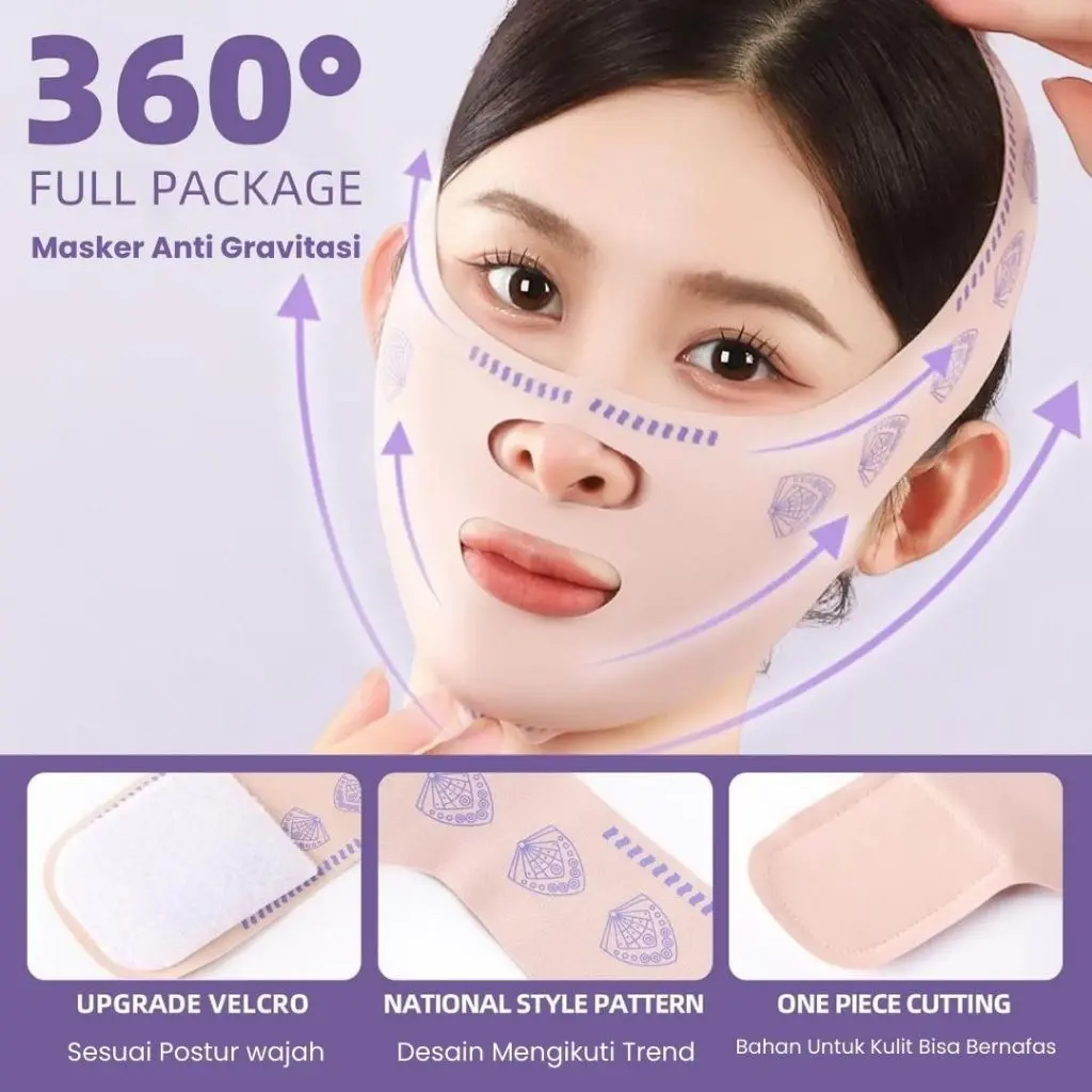Masker Anti Gravitasi Elastis & Nyaman Pengencang Wajah / Masker Pengangkat Patung Wajah Tidur Pembentuk / Masker Pengangkat Wajah / Masker V Shape