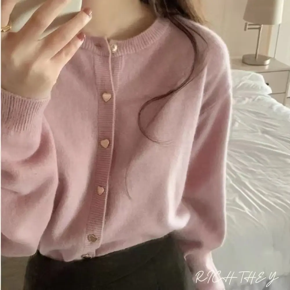 RICH-THEY Áo Len Thời Trang Hàn Quốc Mới Áo Khoác Cardigan Dệt Kim Cổ Tròn Nữ Dáng Rộng | BigBuy360 - bigbuy360.vn RICH-THEY Áo Len Thời Trang Hàn Quốc Mới Áo Khoác Cardigan Dệt Kim Cổ Tròn Nữ Dáng Rộng | BigBuy360 - bigbuy360.vn