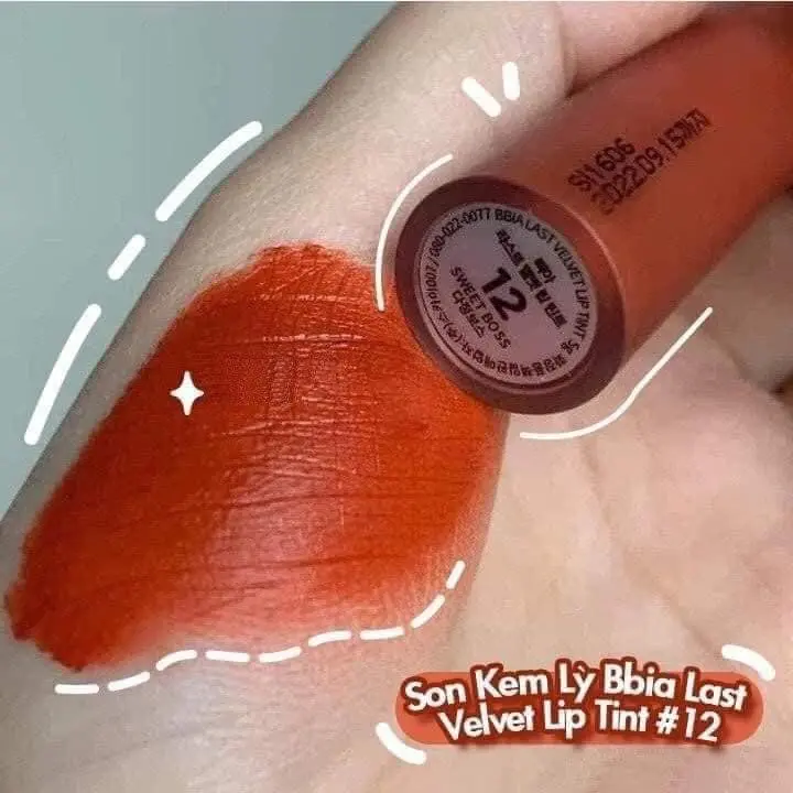 Son kem lì Bbia 12 màu cam cháy Cosmetic Nữ Son Môi 5