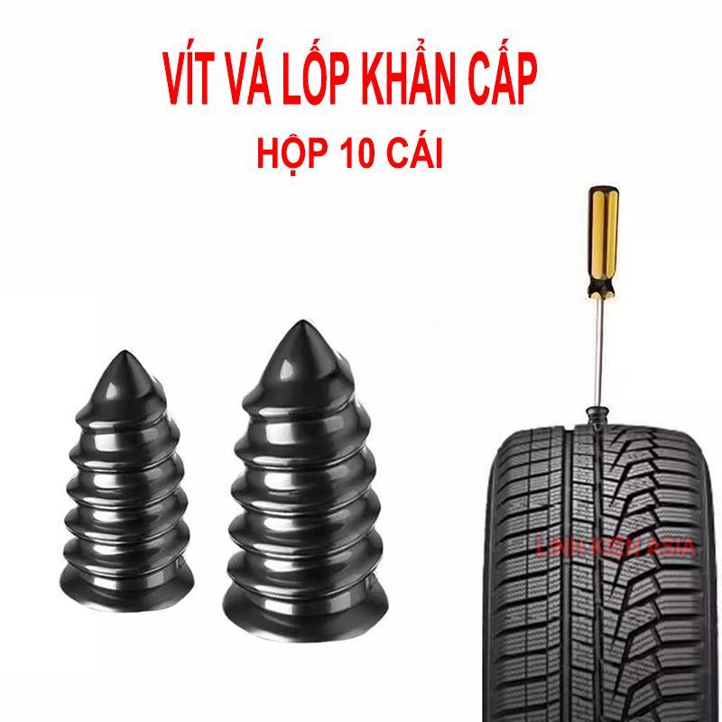 Hộp 10 đinh Vít có keo vá lốp xe cấp tốc Lốp không ruột Xe Máy/Xe Hơi